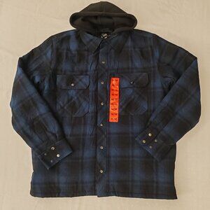The B.C. Clothing Co. Men’s Quilted Lined Plaid Hooded Shirt Jacket - Size M